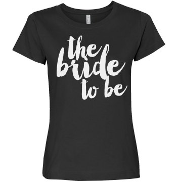 Bride-to-Be w/ Flowers Junior Fit Bella Sheer Longer Length Rib Tee