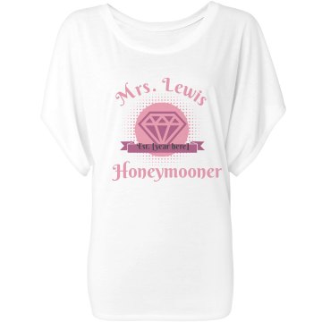Mrs. Honeymoon Tee Misses Bella Flowy Draped Sleeve Dolman