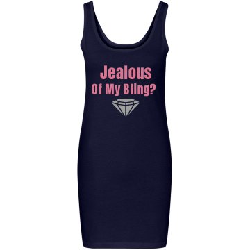 Jealous of my Bling? Junior Fit Bella Long Sleeve Sheer Longer Length Rib V-Neck Tee
