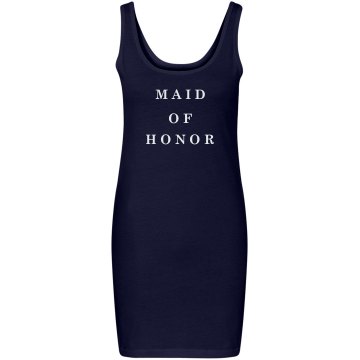 Maid of Honor Rhinestones Junior Fit Bella Sheer Longer Length Rib Tank Top