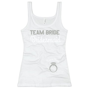Team Bride Blue Junior Fit Bella Sheer Longer Length Rib Tank Top