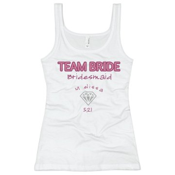 Team Bride Junior Fit Bella Longer Length 1x1 Rib Tank Top