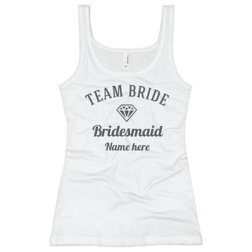 Team Bride Junior Fit Bella Longer Length 1x1 Rib Tank Top