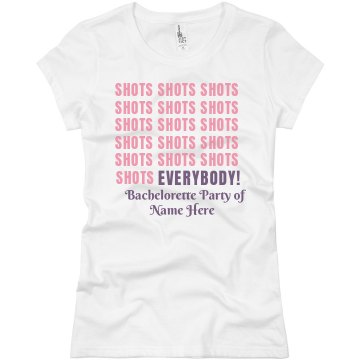 Bachelorette Shots Party Junior Fit Basic Bella Favorite Tee