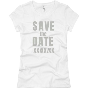 Save The Date w/Back Junior Fit Basic Bella Favorite Tee