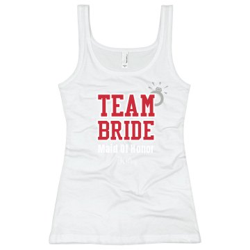 Team Bride Tank Junior Fit Bella Sheer Longer Length Rib Racerback Tank Top