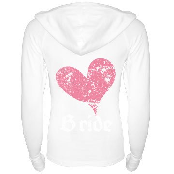 Badass Bride Sweatshirt Junior Fit Bella Long Sleeve 1/2 Zip Hooded Pullover Tee