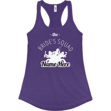 The Bride's Squad Junior Fit Bella Sheer Longer Length Rib Racerback Tank Top