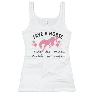 Save A Horse Tank Junior Fit Basic Bella 2x1 Rib Tank Top