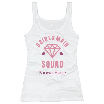 Bridesmaid Squad Tank: Junior Fit Basic Bella 2x1 Rib Tank Top