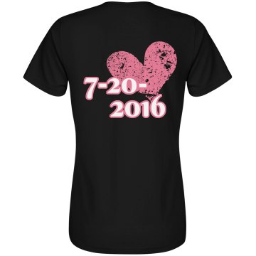 Save The Date Heart Hers Junior Fit Bella Crewneck Jersey Tee