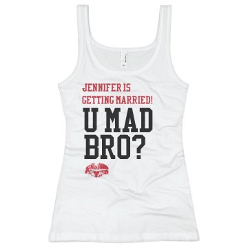 U Mad Bro? Lipstick Junior Fit Basic Bella 2x1 Rib Tank Top