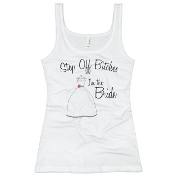 Bride To Be Dress Tank Junior Fit Bella Sheer Longer Length Rib Strap Tank Top