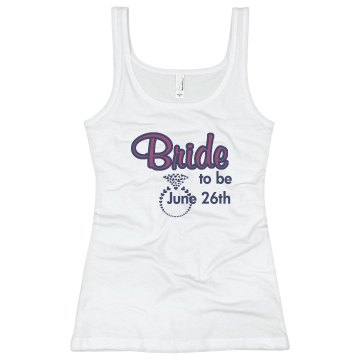 Bride To Be Tank Junior Fit Basic Bella 2x1 Rib Tank Top