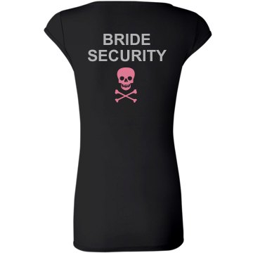 Bachelorette Security Junior Fit Bella Sheer Longer Length Rib V-Neck Tee 