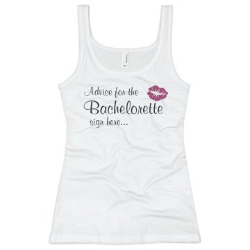 Bachelorette Advice Tank Junior Fit Basic Bella 2x1 Rib Tank Top