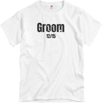 Groom Tee Distressed Unisex Basic Gildan Heavy Cotton Crew Neck Tee