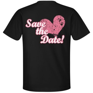 Save The Date Heart His Unisex Gildan Heavy Cotton Crew Neck Tee