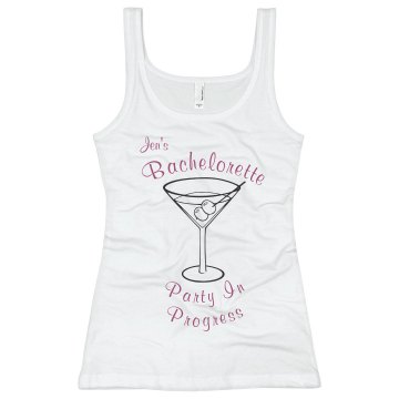 Jen's Bachelorette Party Junior Fit Basic Bella 2x1 Rib Tank Top
