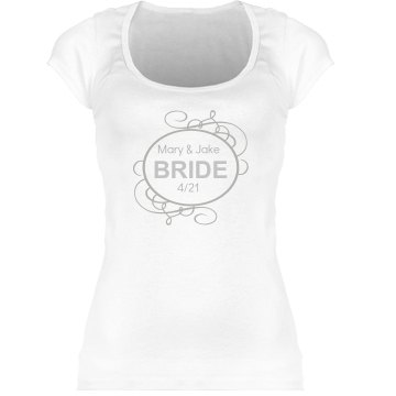 Bride T-Shirt Junior Fit Bella Sheer Longer Length Scoopneck Tee