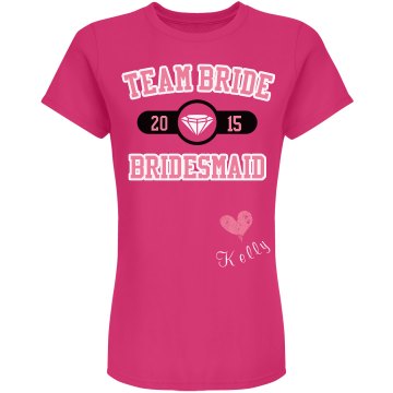 Team Bride Tee Junior Fit Bella Sheer Longer Length Rib Tee