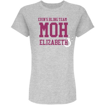 Bling Team MOH Tee Junior Fit Bella Double V Sheer Jersey Tee