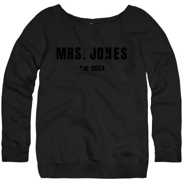 Mrs. Wide Neck Sweatshirt Junior Fit Bella Triblend Slouchy Wideneck Sweatshirt