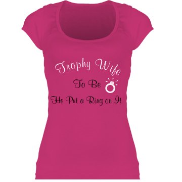 Trophy Wife To Be Junior Fit Bella Sheer Longer Length Scoopneck Tee