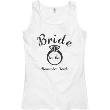 Bride To Be Junior Fit Bella Sheer Longer Length Rib Racerback Tank Top