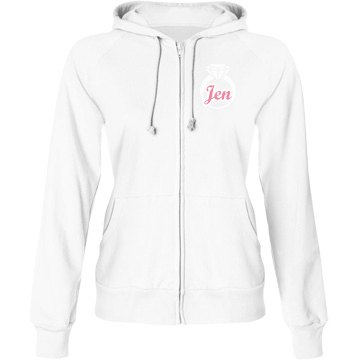 Bride With Ring Hoodie Junior Fit Bella Fleece Raglan Zip Hoodie