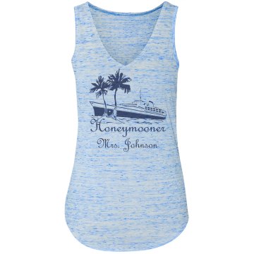 Honeymoon Scuba Tank Junior Fit Bella Sheer Longer Length Rib Racerback Tank Top